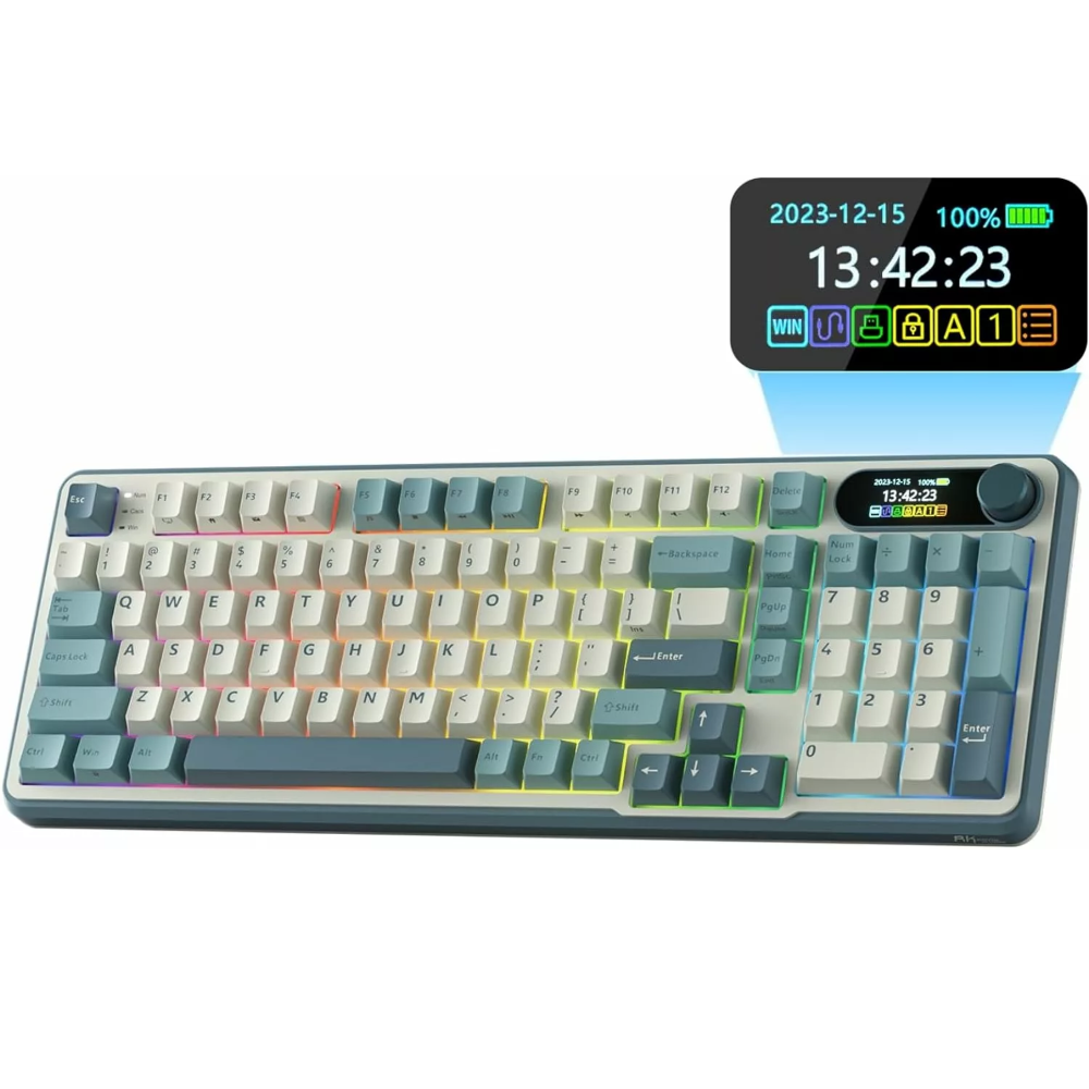 ROYAL KLUDGE RK S98 96% Wireless Mechanical Gaming Keyboard ( Light Cloud ) ( Blue Switch )