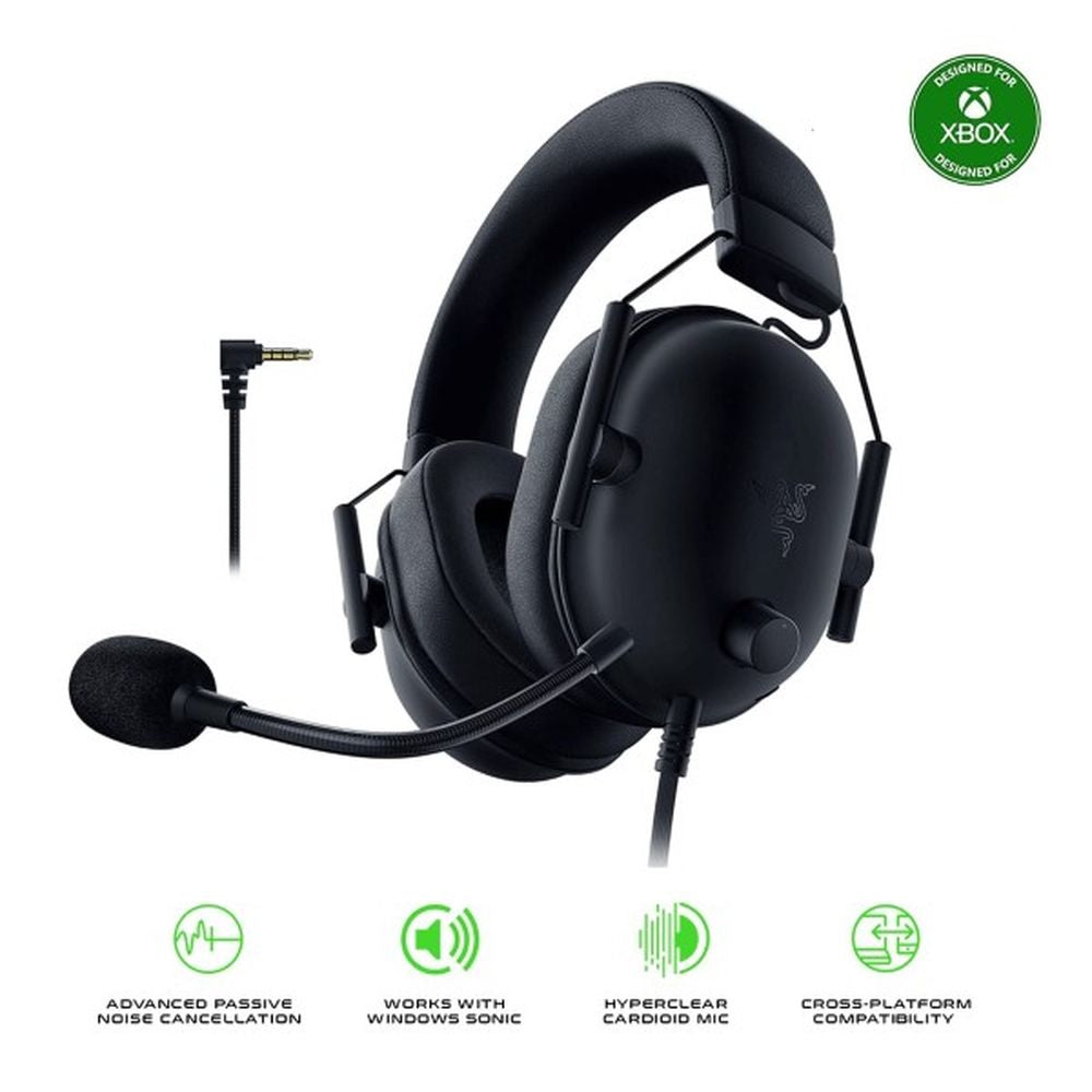 RAZER BlackShark V2 X Wired 3.5mm Jack Gaming Headphone (Xbox Licensed) (Black) (Xbox One Xbox X|S) (RZ04-03240900-R3M1)