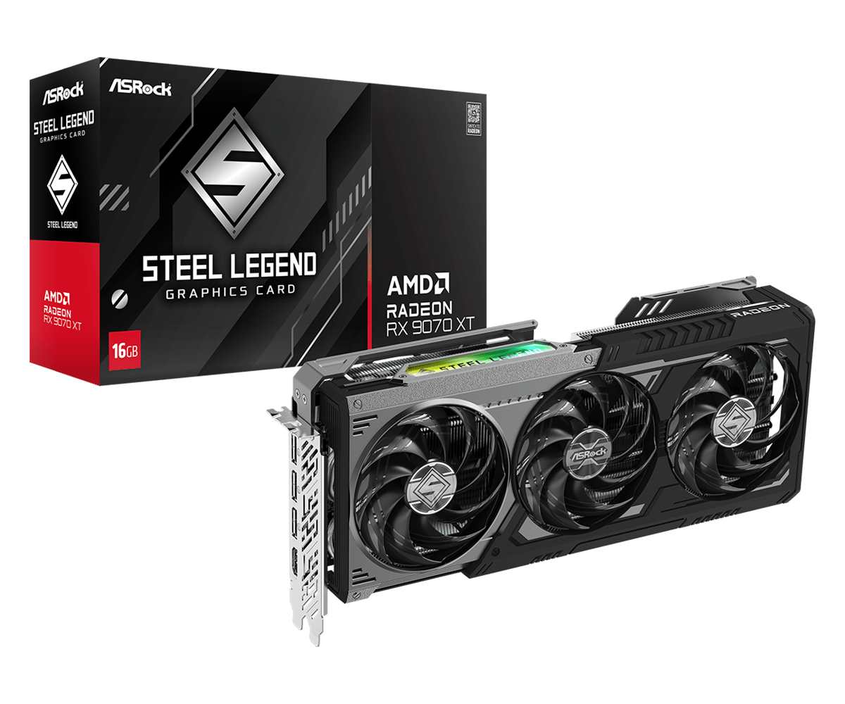 ASROCK AMD RADEON RX 9070 XT STEEL LEGEND DARK 16GB