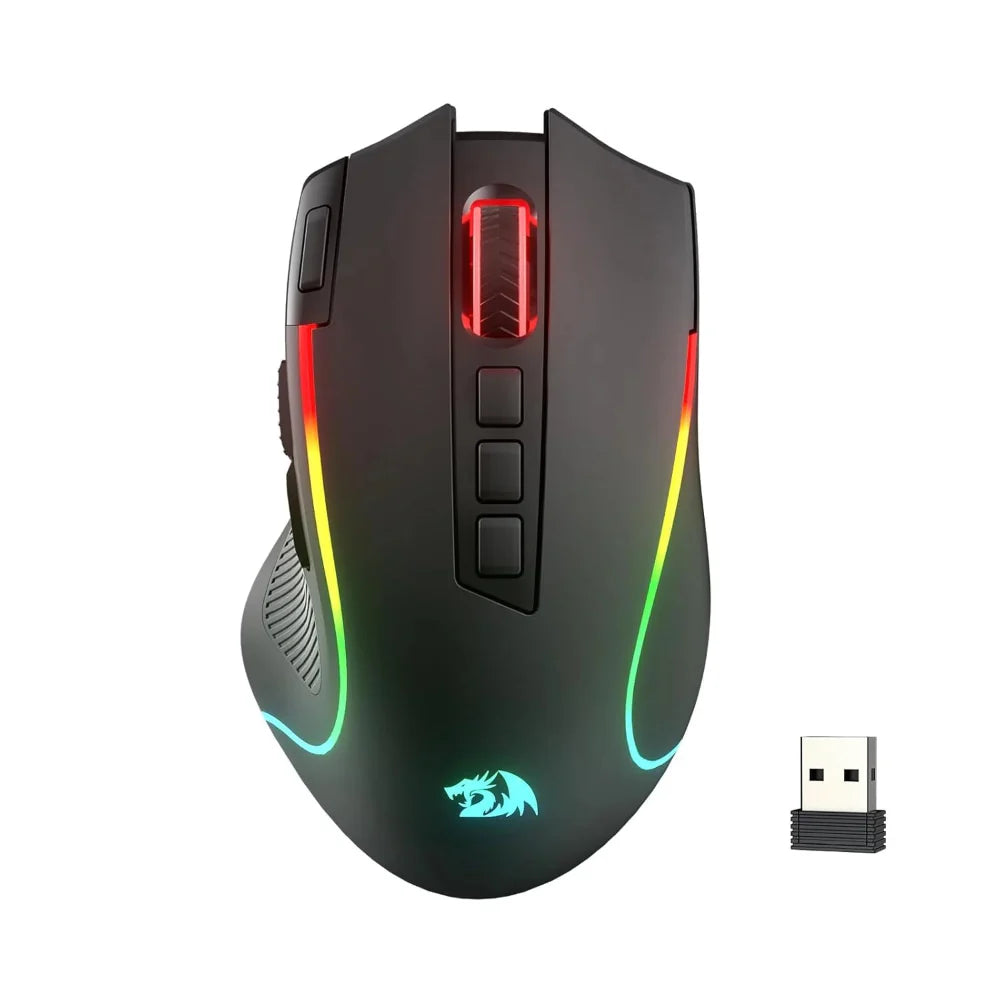 REDRAGON M612 Predator Pro RGB Wireless Ergonomic Gaming Mouse ( Black ) ( 8000DPI / 9 Macro Buttons )