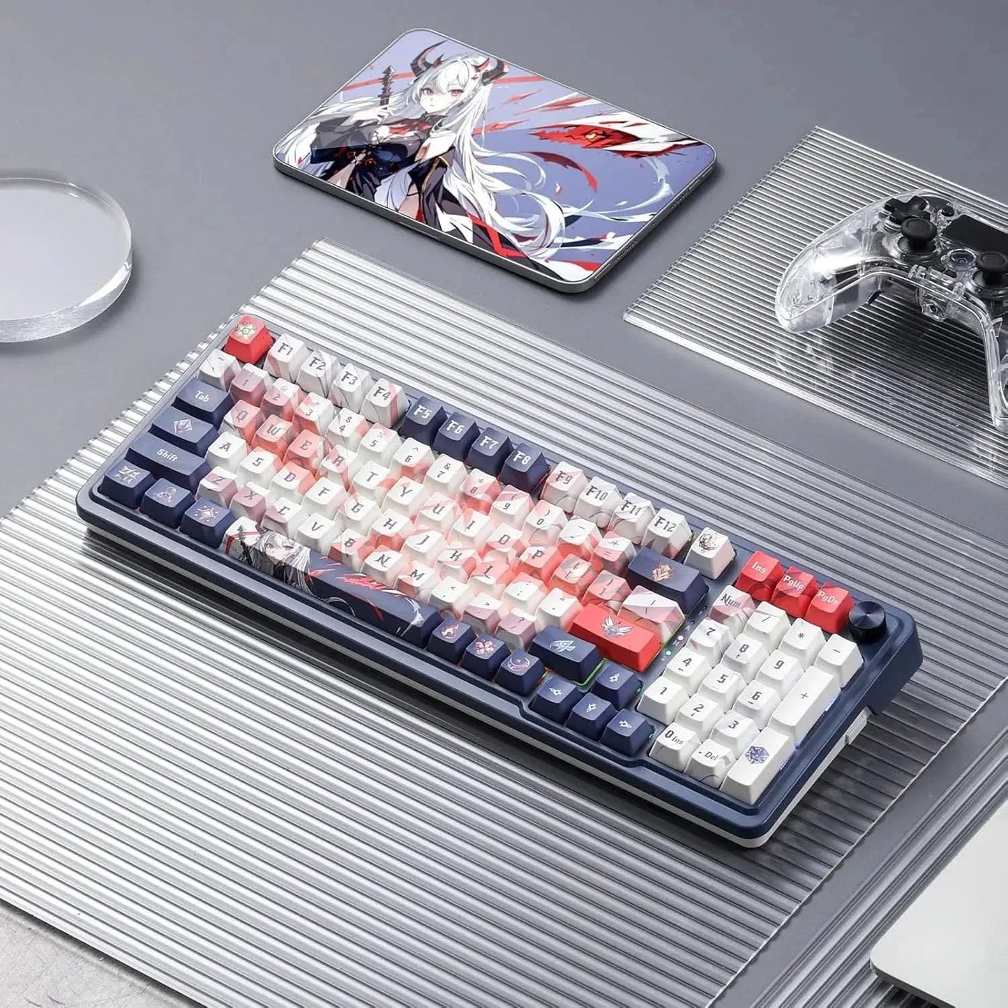 Redragon K686 PRO SE 98 Keys Wireless Gasket RGB Gaming Keyboard, 3-Mode Anime Mechanical Keyboard, Dedicated Knob Control & 5-Layer Noise Dampening, Custom Hi-Fi Linear Switch