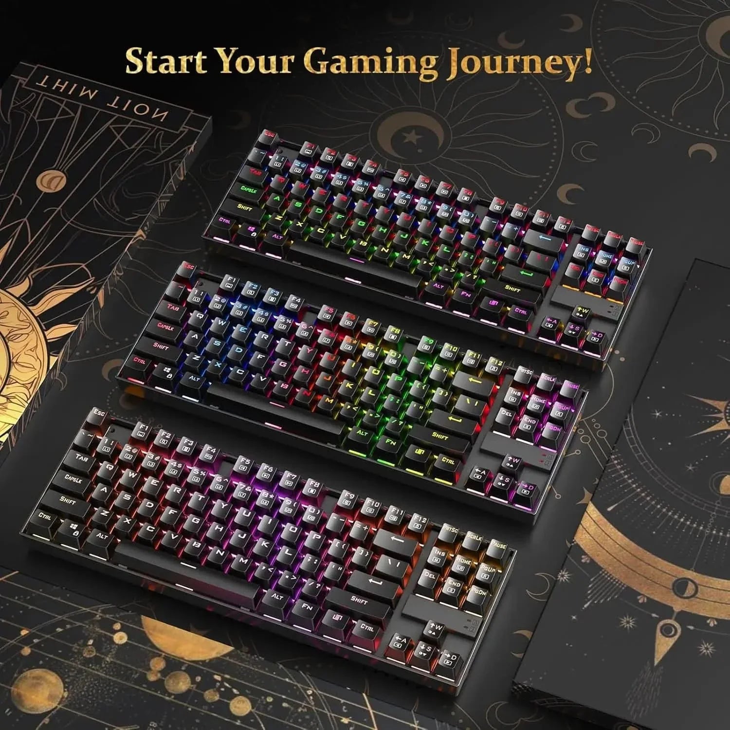 Redragon Kumara K552-RGB LED Backlit USB Mechanical Gaming Keyboard Without Numlock Keys (Black)