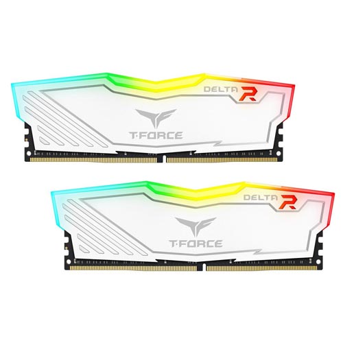 TEAMGROUP T-Force Delta RGB 64GB ( 32GB x 2 ) 3600MHz DDR4 RAM ( White )
