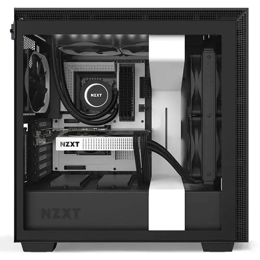 NZXT H710i ATX Mid Tower Cabinet With Tempered Glass And ARGB LED Strip (Matte White)