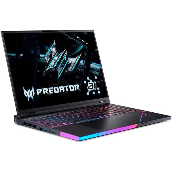 Acer Predator Helios 16 AI, Intel Core Ultra 9 Processor, 64GB RAM DDR5 6400mhz/2TB SSD, RTX 5090-24 GB GDDR7, 16.0" WQXGA OLED, 240Hz Refresh Rate, Windows11 Home, Abyssal Black, 2.65 kg, PH16-73, Per Key RGB Backlight Keyboard