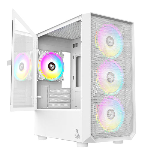 TAG Gamerz Pulser ARGB MATX Mid Tower Cabinet (White)