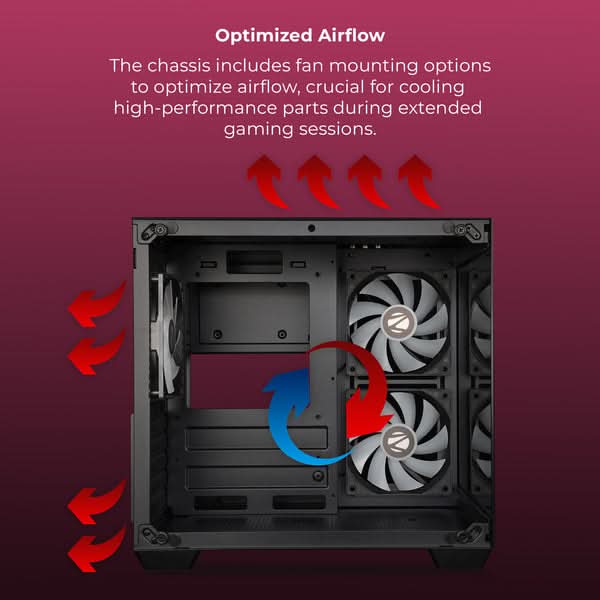 Zebronics Mercury 10 Premium Gaming Chassis, Black