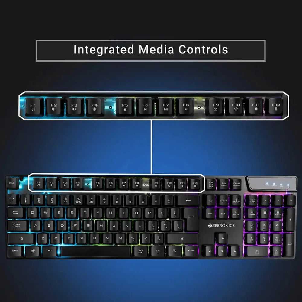ZEBRONICS ZEB-War Gaming USB Keyboard and Mouse Combo ( Black )