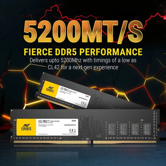 ANT ESPORTS 690 Neo FP 32GB (32GB x 1) 5200MHz DDR5 RAM (Black) ( CL42 )