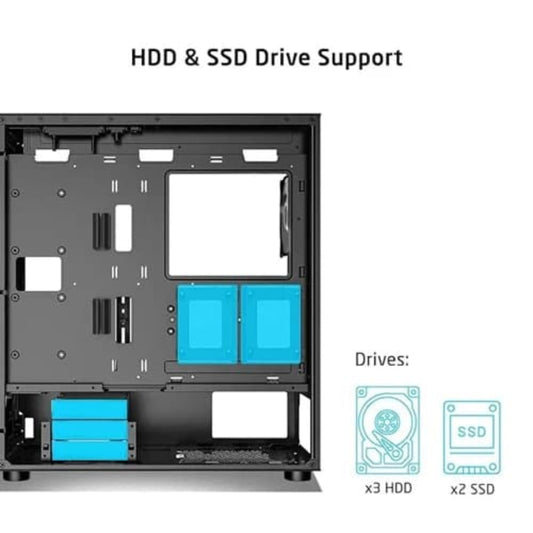 PROLAB DESIGN AI628 EATX Mid Tower Cabinet ( Black ) - Mehta Brothers Shop
