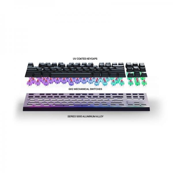 STEELSERIES Apex 750 Tenkeyless Mechanical Wired Gaming Keyboard ( Black ) ( QX2 / Clicky Red Switch ) ( APEX-M750-TKL )