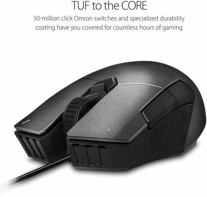 ASUS TUF M5 Wired Ambidextrous RGB Gaming Mouse ( M5 ) ( 6200DPI / 6 Macro Buttons ) ( Black )