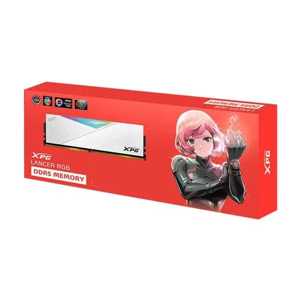 ADATA XPG Caster RGB 16GB ( 16GB x 1 ) 6000MHz DDR5 RAM ( White ) ( CL40 )