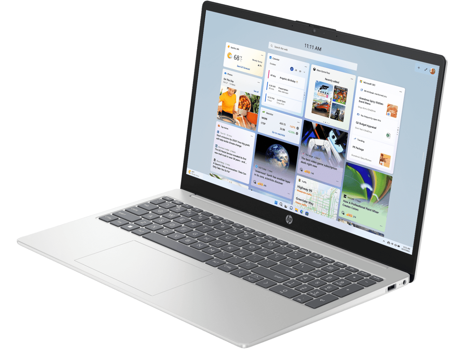 HP 15, AMD RYZEN 3 7320U (8GB DDR4, 512GB SSD) FHD, ANTI-GLARE, MICRO-EDGE, 15.6''/39.6CM, WIN11, M365 BASIC(1YR) OFFICE24, SILVER, 1.59KG, FC0500AU