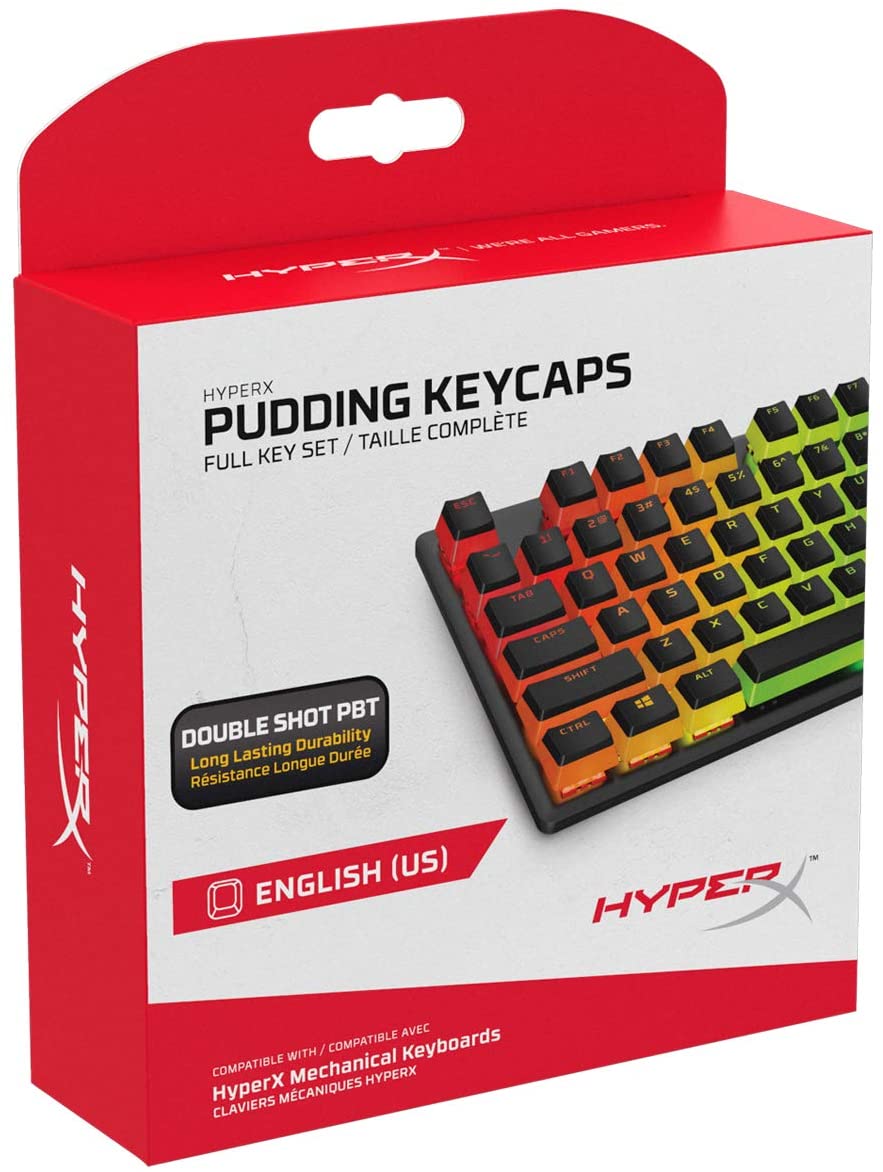 HYPERX Pudding Keycaps Double Shot PBT (Black)