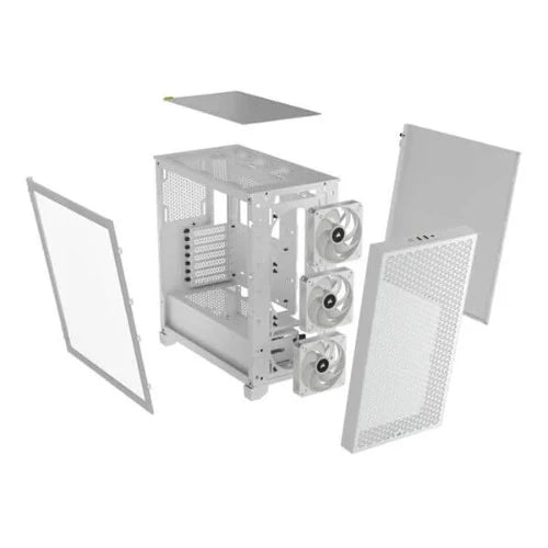 CORSAIR 3000D RGB Airflow ATX Mid Tower Cabinet (White)