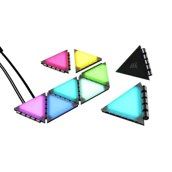 CORSAIR ICUE LC100 Mini Triangle Case Accent RGB Lighting Panels (9x Tile Expansion Kit)