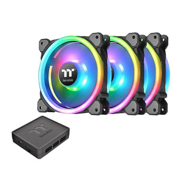 THERMALTAKE Riing Trio 12 TT Premium Edition 120mm RGB Cabinet Fan (Black) (Triple Pack)