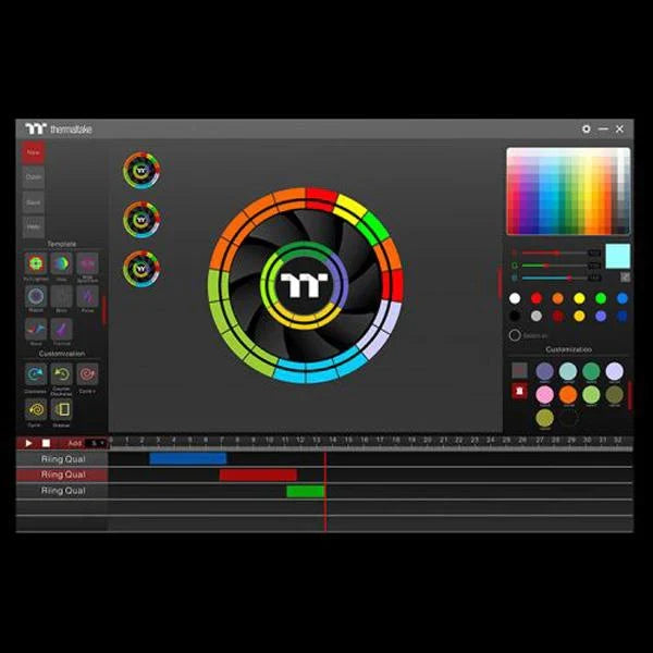 THERMALTAKE Riing Quad 12 TT Premium Edition 120mm Cabinet Fans (Black) (Triple Pack)