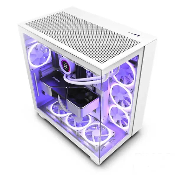 NZXT H9 Flow ATX Mid Tower Cabinet TG Side Panel (White)