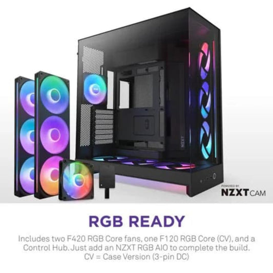 NZXT H9 Flow RGB Plus 2025 Edition EATX Mid Tower Cabinet (Black)