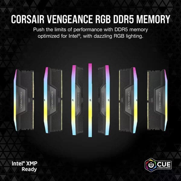 CORSAIR Vengeance RGB 64GB ( 32GBx2 ) 6000MHz DDR5 RAM CL40