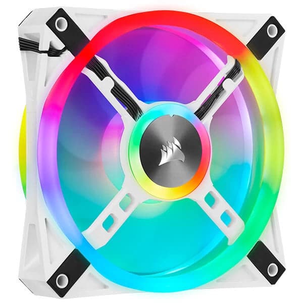 CORSAIR ICUE QL120 120mm RGB Cabinet Fan (White) (Triple-Pack)