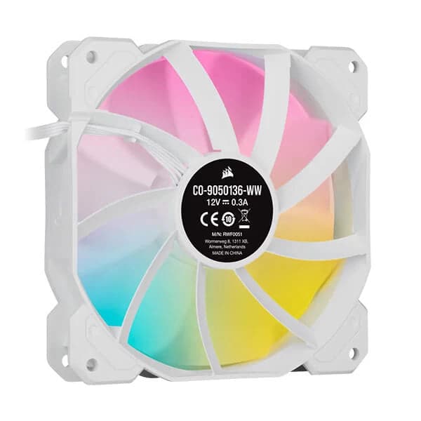 CORSAIR ICUE SP120 120mm RGB Elite Cabinet Fan (White) (Single Pack)