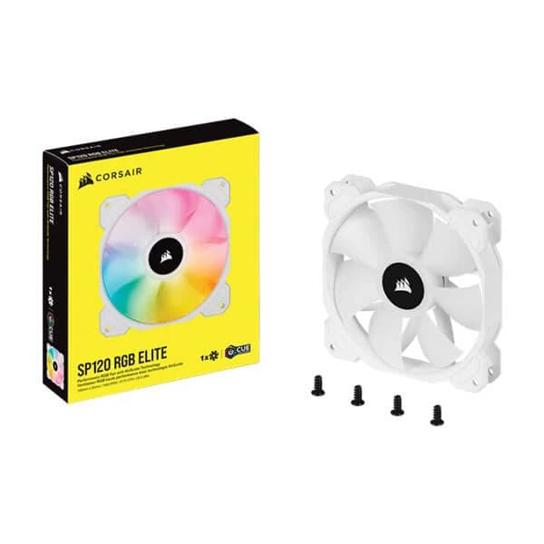 CORSAIR ICUE SP120 120mm RGB Elite Cabinet Fan (White) (Single Pack)