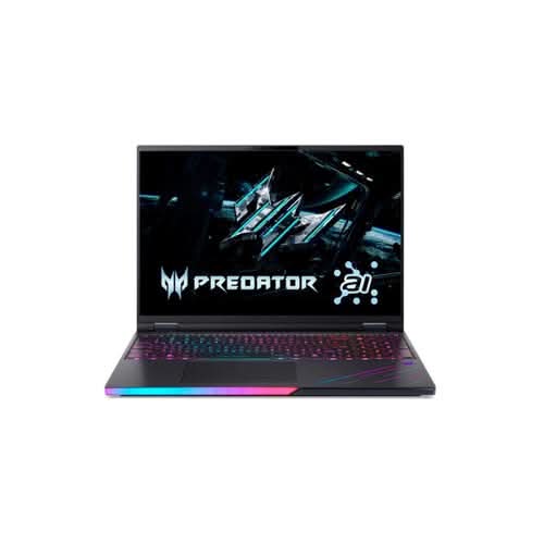 Acer Predator Helios 16 AI, Intel Core Ultra 9 Processor, 64GB RAM DDR5 6400mhz/2TB SSD, RTX 5090-24 GB GDDR7, 16.0" WQXGA OLED, 240Hz Refresh Rate, Windows11 Home, Abyssal Black, 2.65 kg, PH16-73, Per Key RGB Backlight Keyboard