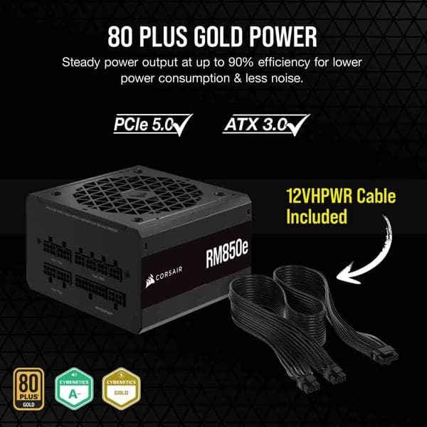 CORSAIR RM850e 850W 80 + Gold Fully Modular ATX 3.0 Power Supply
