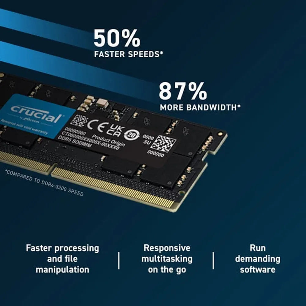CRUCIAL 8GB ( 8GB x 1 ) 4800MHz DDR5 Laptop RAM