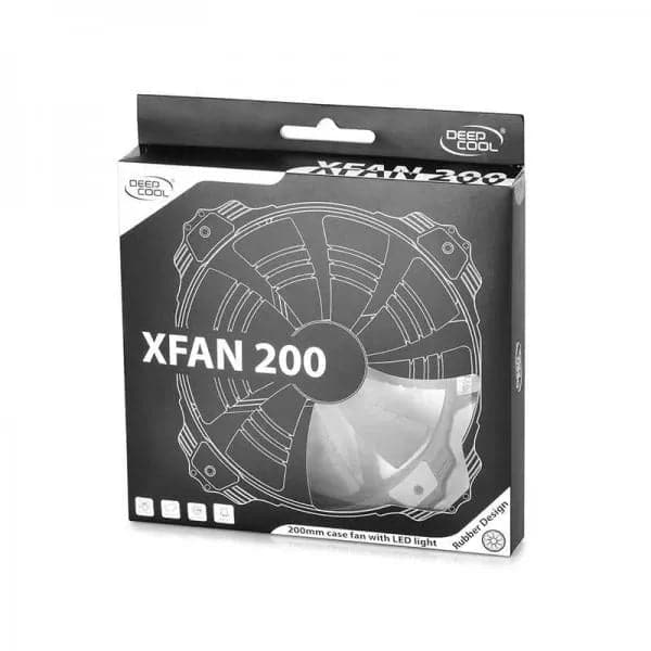 DEEPCOOL XFan 200 Blue 200mm LED RGB Cabinet Fan (Black) (Single Pack)