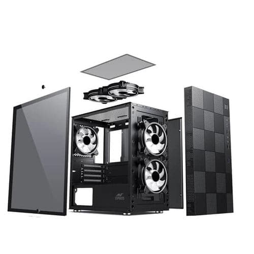 ANT ESPORTS Elite 1000 TG MATX Mid Tower Cabinet (Black)