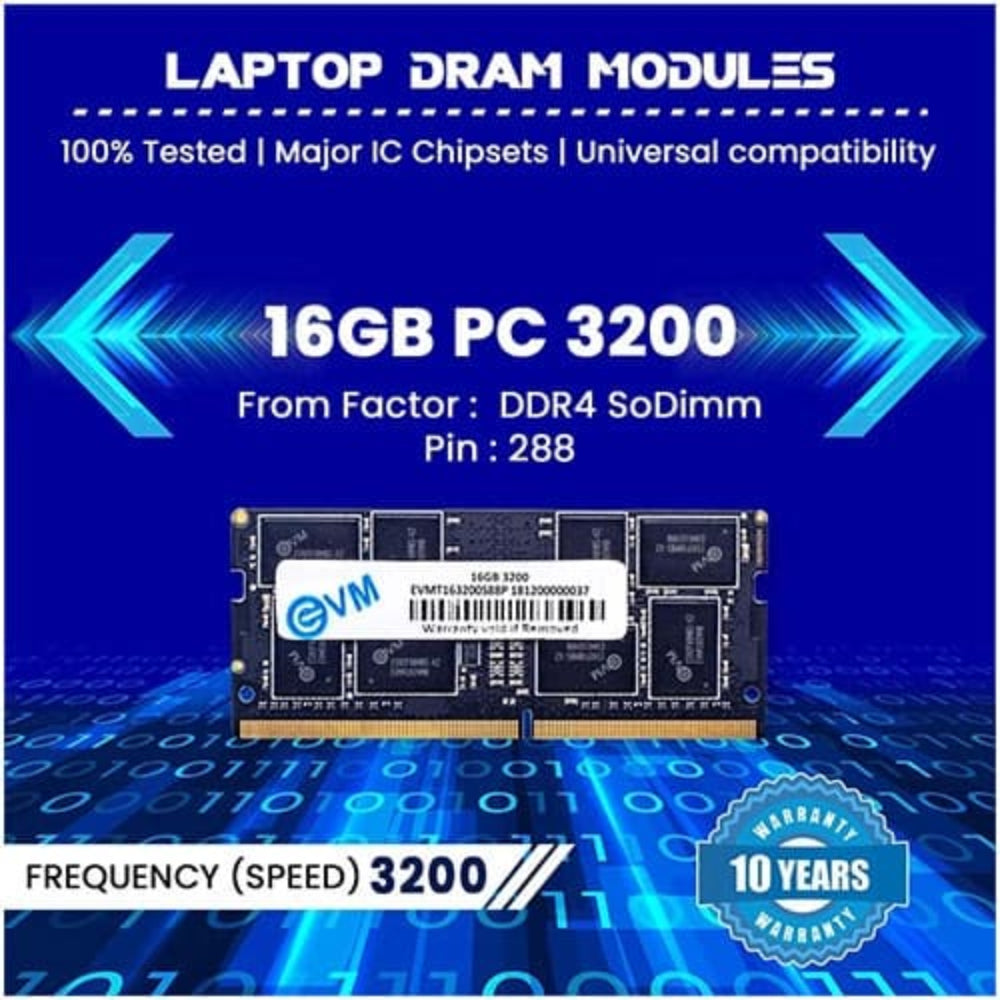 EVM 16GB ( 16GB x 1 ) 3200MHz DDR4 Laptop RAM ( Black ) ( CL19 )