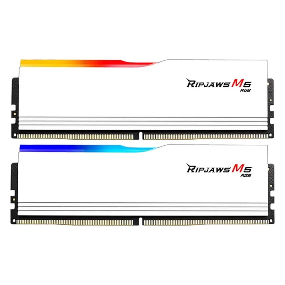 G.SKILL Ripjaws M5 RGB 64GB ( 32GBx2 ) 6000MHz DDR5 RAM ( Matte White ) ( CL32 )