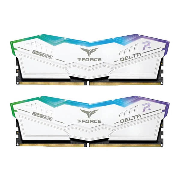 TEAMGROUP T-Force Delta RGB 32GB ( 16GBx2 ) 5200MHz DDR5 RAM (White) ( CL40 )