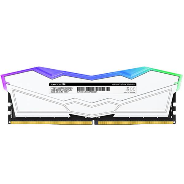TEAMGROUP T-Force Delta RGB 32GB ( 16GB x 2 ) 6400MHz DDR5 RAM ( White ) ( CL40 )