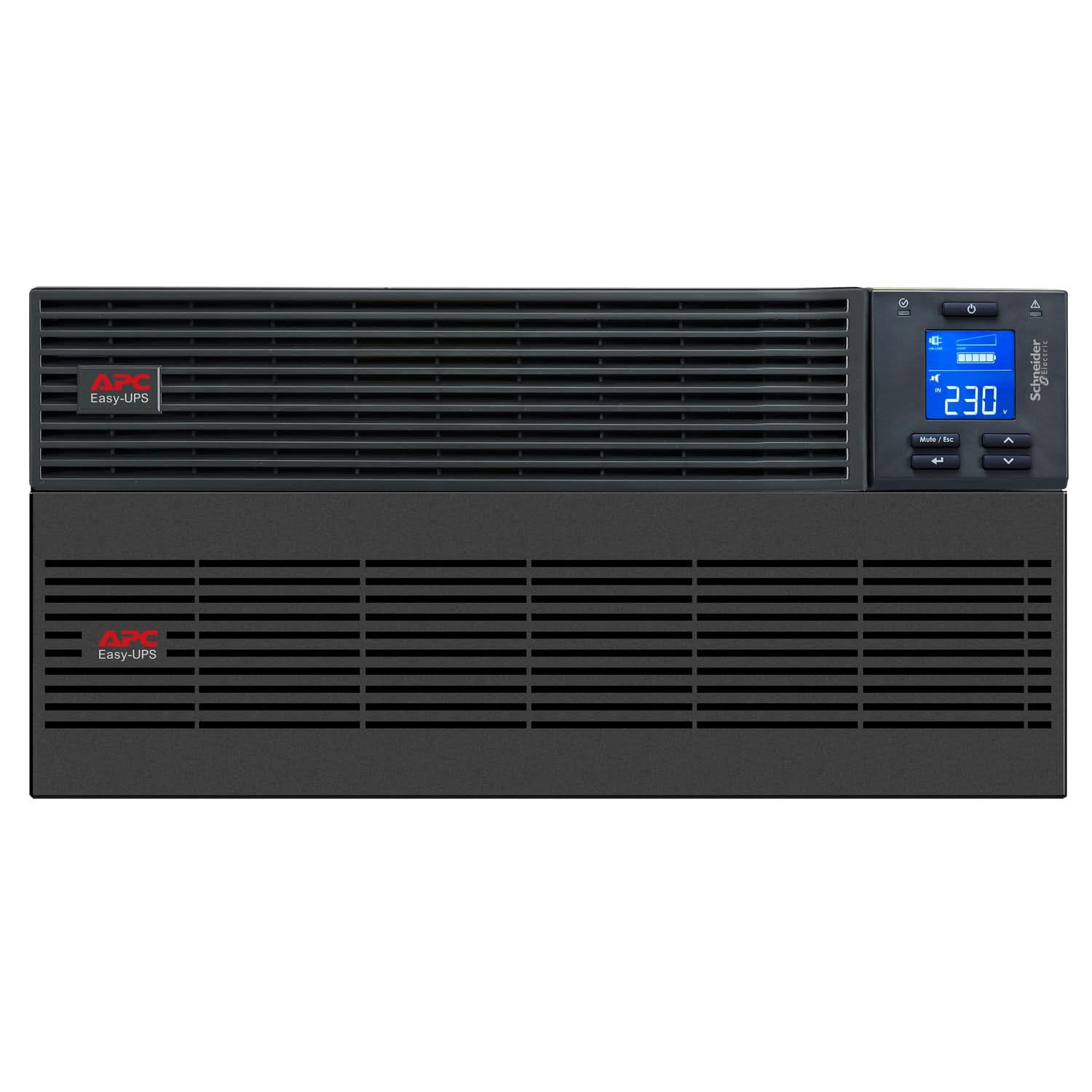 APC EASY UPS ON-LINE SRV6KRIL-IN - 6KVA/6KW | 230V | 1X HARD WIRE 3-WIRE(1P+N+E) OUTLET | RACKMOUNT 5U | INTELLIGENT CARD SLOT | VISUAL LCD AND AUDIBLE ALARMS | EXTENDED RUNTIME, W/O RAIL KIT | 2 YEARS WARRANTY