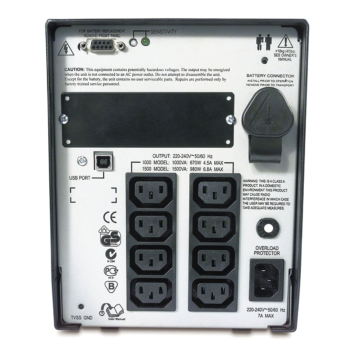 APC SMART-UPS SUA1000I-IN - 1000VA/ 670W | 230V | VISUAL LED AND AUDIBLE ALARMS | USER REPLACABLE BATTERY | ENERGY EFFICIENT | HIGH-EFFICIENCY LINE-INTERACTIVE UPS FOR SERVERS AND NETWORK EQUIPMENT | 1 YEAR WARRANTY