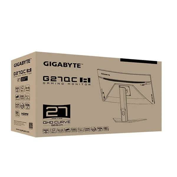 GIGABYTE G27QC A 27 Inch QHD 165Hz VA Panel 132%SRGB 1MS Gaming Monitor