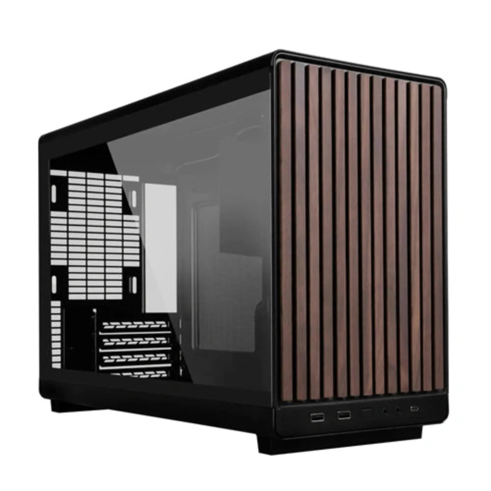 LIAN LI A3 MATX Mini Tower Cabinet (Wood Glass ) (Black)