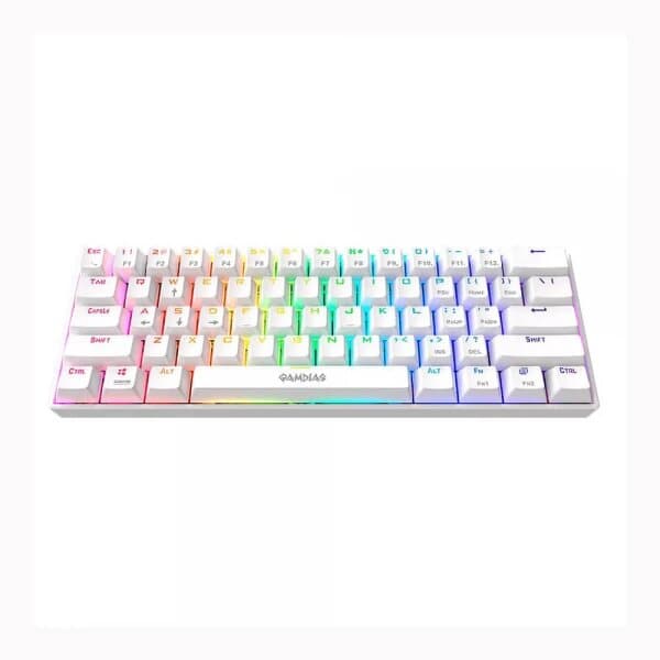 GAMDIAS Hermes E3 60% Mechanical Wireless Gaming Keyboard ( White ) ( Blue Switch )