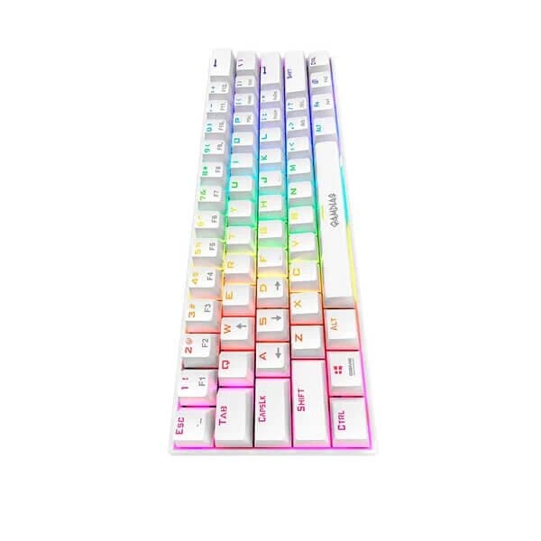 GAMDIAS Hermes E3 60% Mechanical Wireless Gaming Keyboard ( White ) ( Blue Switch )