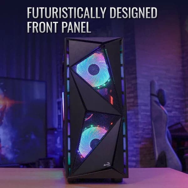 AEROCOOL Glider Cosmo ATX Mid Tower Cabinet (Black)
