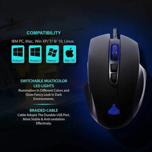 ANT ESPORTS GM200W Optical Wired Ergonomic Gaming Mouse ( GM200W ) (3200DPI / 7 Macro buttons) ( Black )