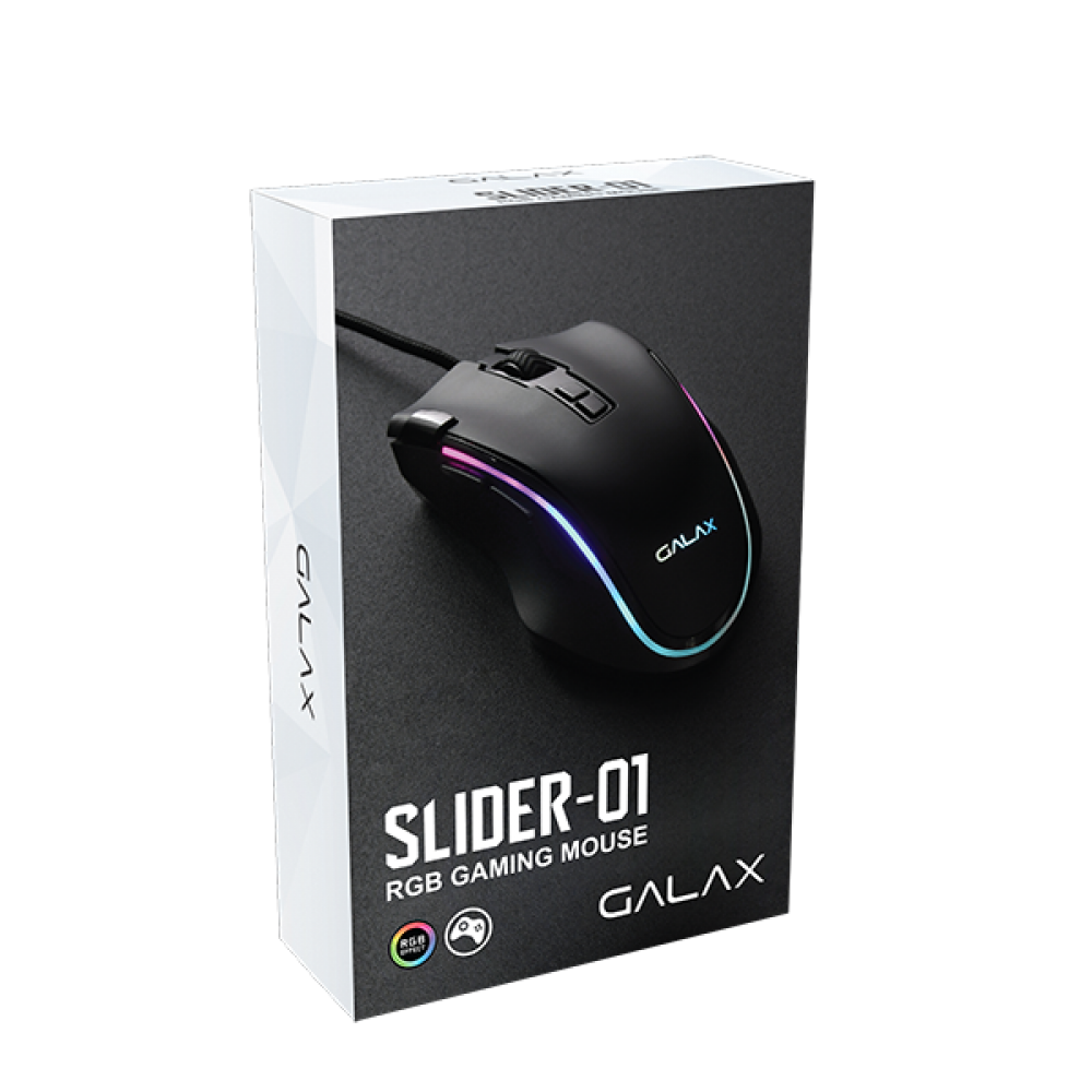 GALAX Slider 01 Wired Ergonomic Gaming Mouse ( 7200DPI / 8 Macro Buttons ) ( Black )