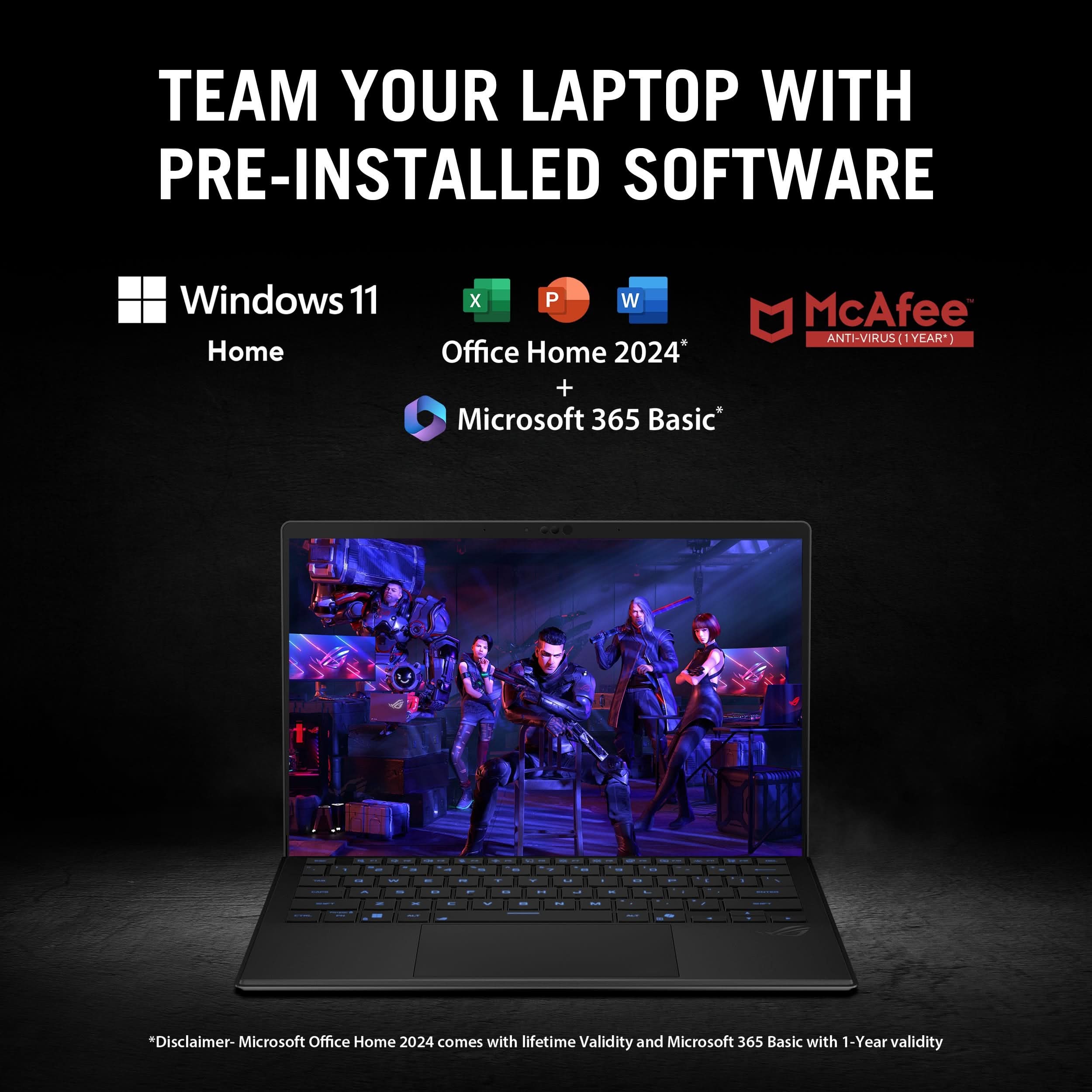 ASUS ROG Flow Z13, Gaming Laptop, AMD Ryzen AI MAX+ 395, AMD Radeon 8060S (64GB/1TB/34.03 cms (13.4) Touch 2.5K/Windows 11 Home/Microsoft Office Home 2024 + Microsoft 365 Basic) GZ302EA-RU193WS