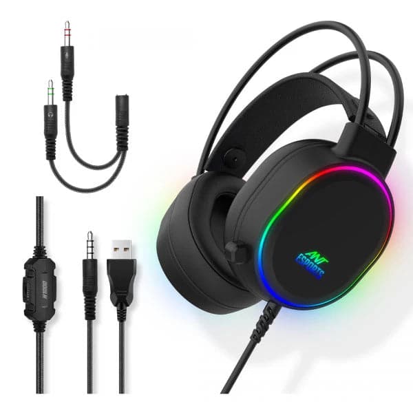ANT ESPORTS H1000 Pro RGB Wired 3.5MM / USB Gaming Headphone ( PC / Playstation / Xbox / Mac ) ( Black )