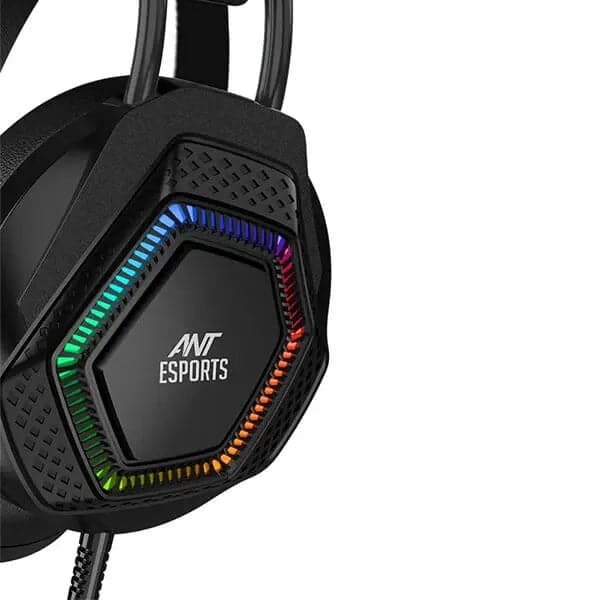 ANT ESPORTS H560 Pro RGB LED Wired 3.5mm Wired Gaming Headphone ( Black ) ( PC / Playstation / Mobile / Xbox )
